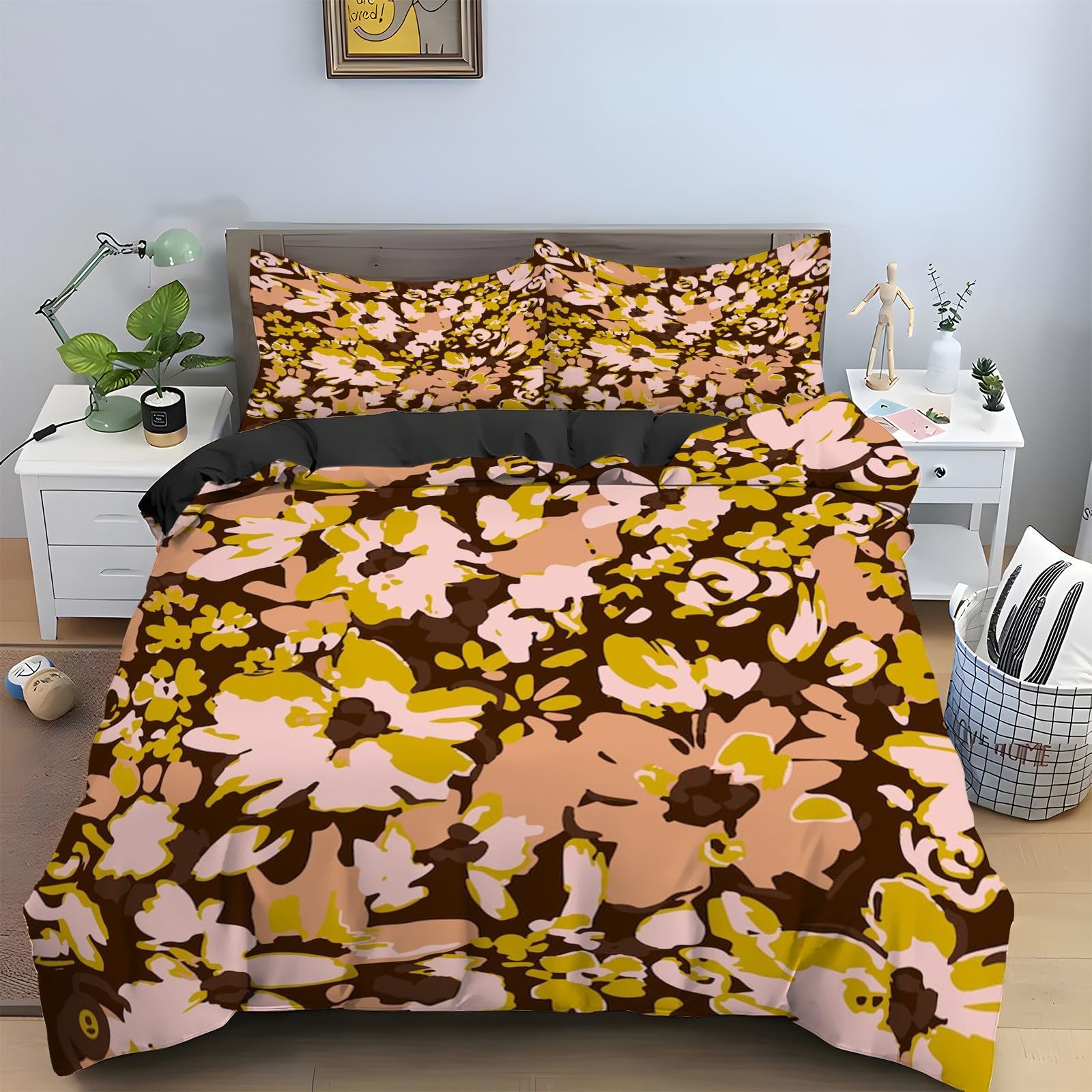 Linge de lit en microfibre douce 240x260 cm grand lit avec zip invisible