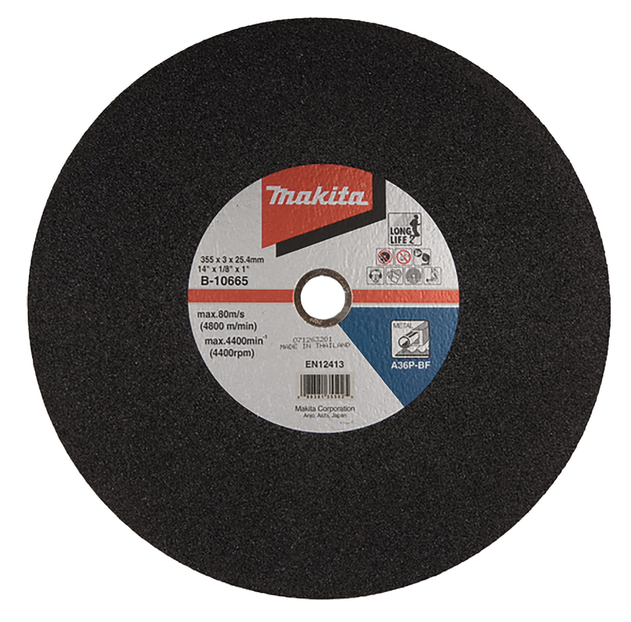 Makita Blue 355 Mm Abrasive Chop Saw Wheels - (Pack Of 5)