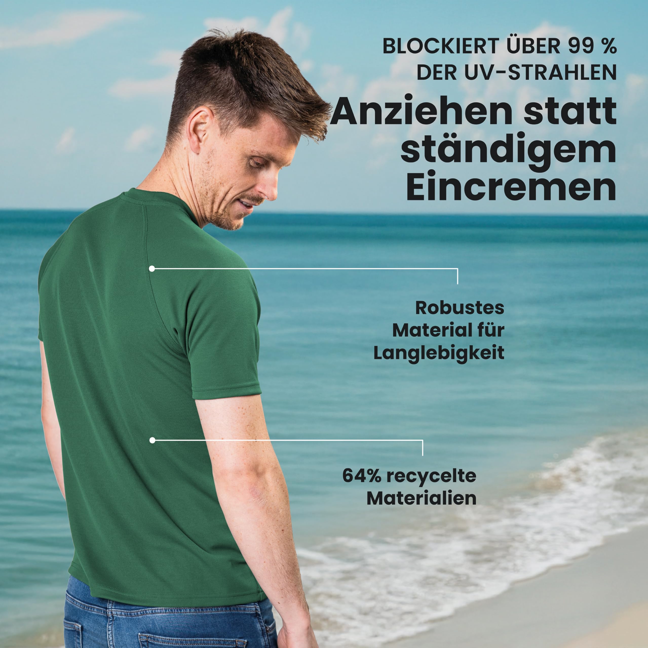 iQ-UV Herren UV T-Shirt 50+ Sonnenschutz T-Shirt, Regular geschnitten