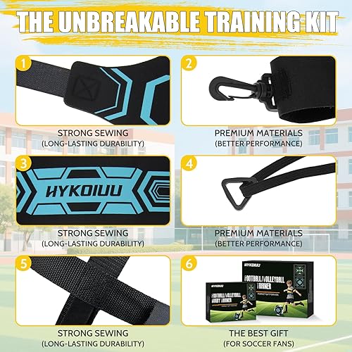 Miniatura 6 de Entrenador de fútbol, equipo de entrenamiento de práctica individual de fútbol, patada de fútbol, entrenador de malabarismos mejora el control de la