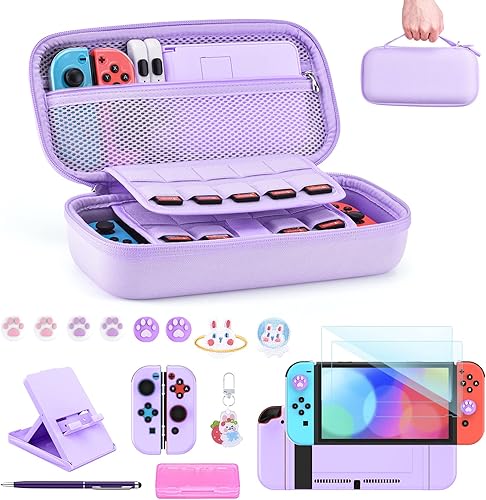 innoAura - Funda para interruptor NS Switch - Paquete de accesorios para interruptor 18 en 1 con funda de transporte para interruptores funda para