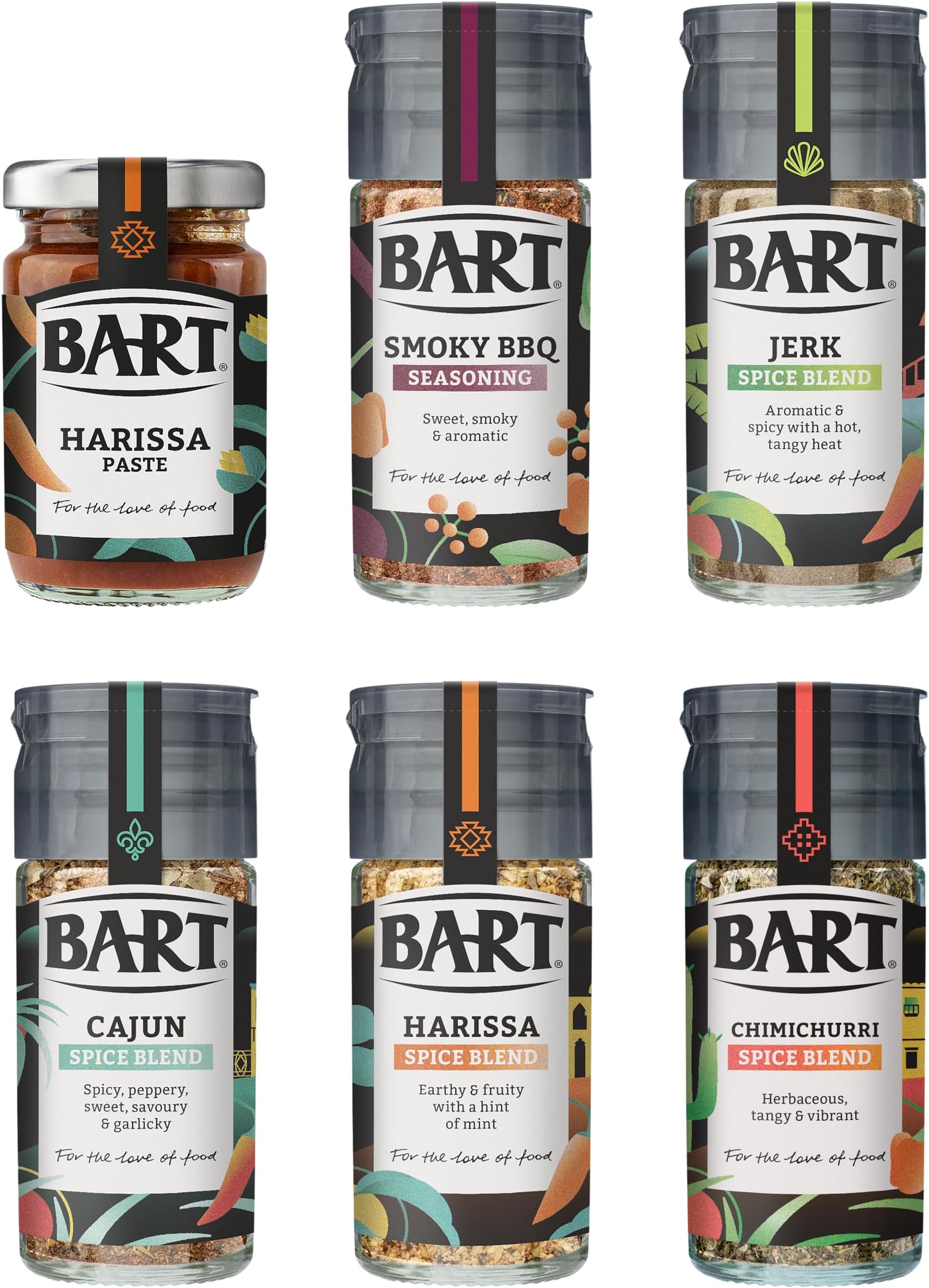 BART BBQ Seasoning Bundle - Harissa Paste, Smoky BBQ Seasoning and Cajun, Jerk, Harissa, Chimichurri Spice Blends - Spice Rack Essentials, Father's Day Gift