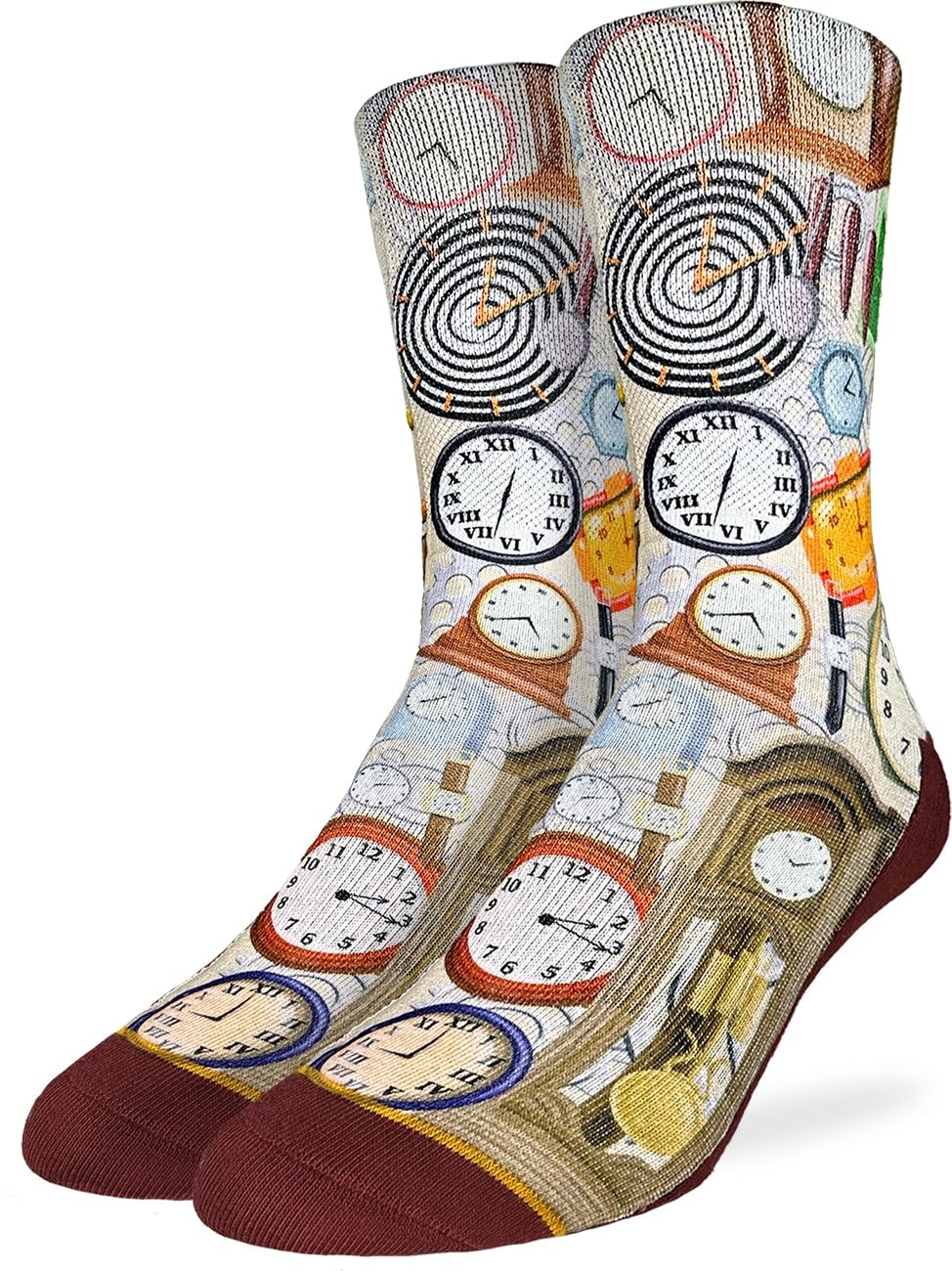 Good Luck Sock Men's Clocks, Novelty Crew Socks For Adults - For Wo And Teens, Large