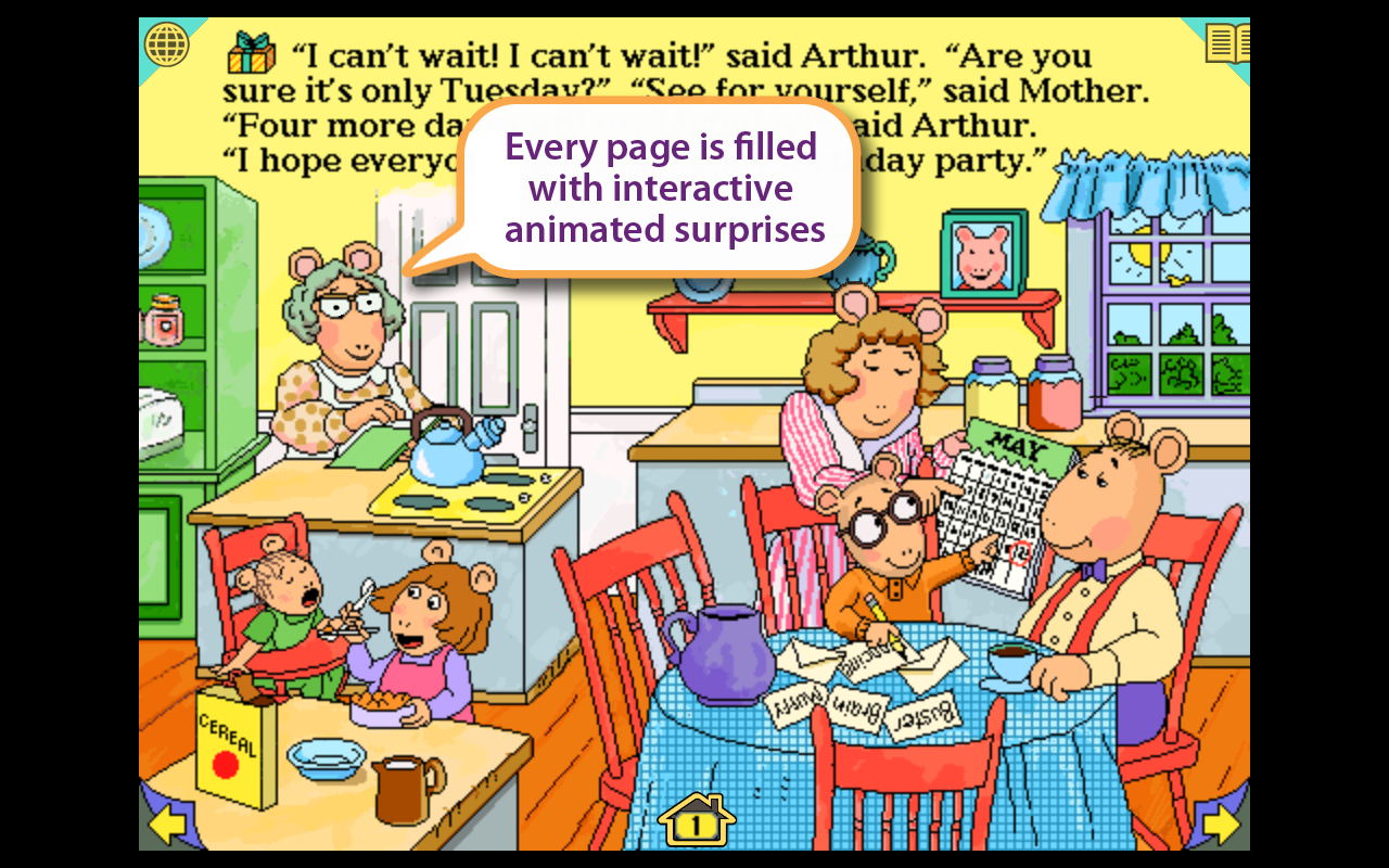 Arthur&rsquo;s Birthday - interactive storybook in English and Spanish - App