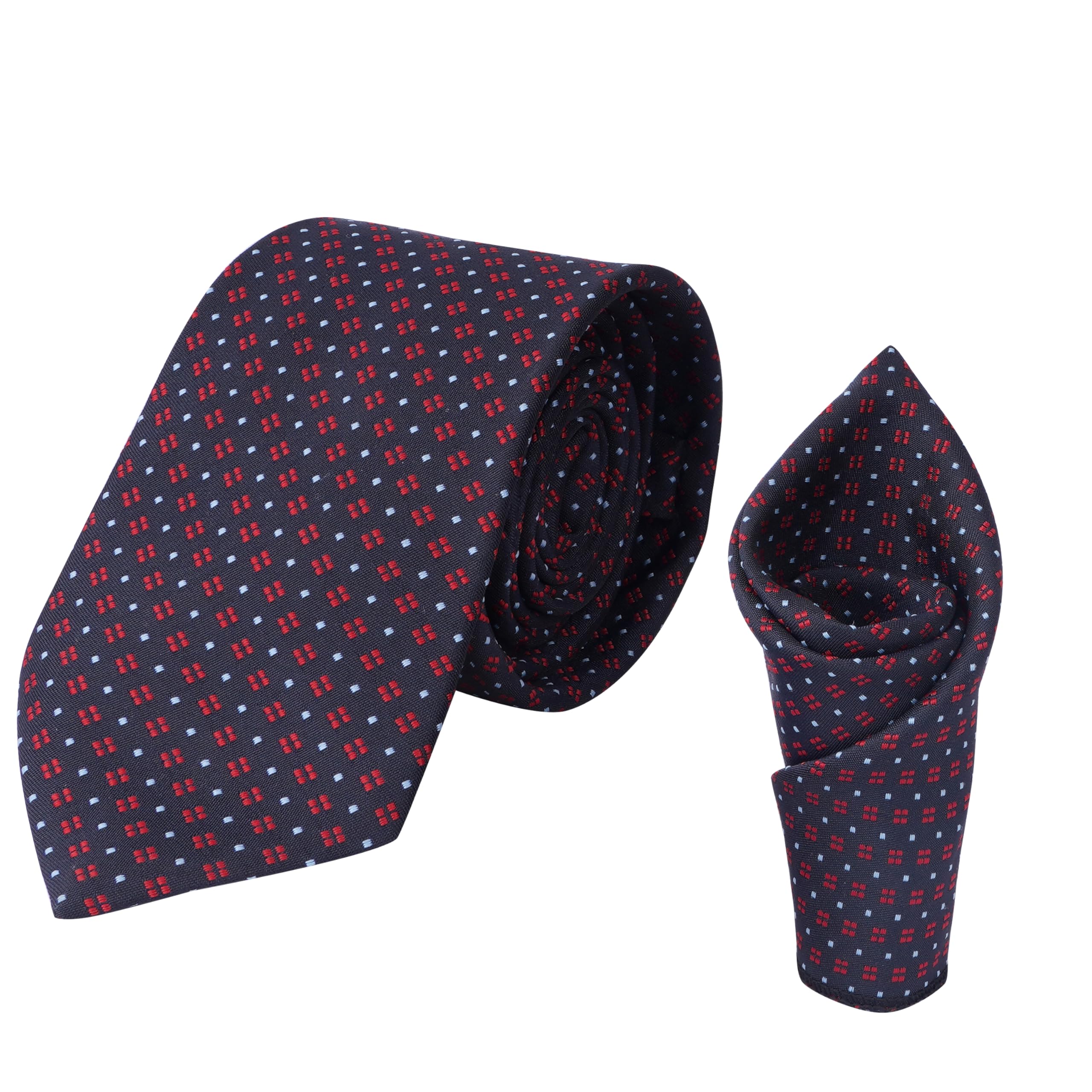 calixto Men's Microfibre Italian Necktie Gift Set, Floral Printed Tie With Pocket Square (Pack of 2)-picture-21