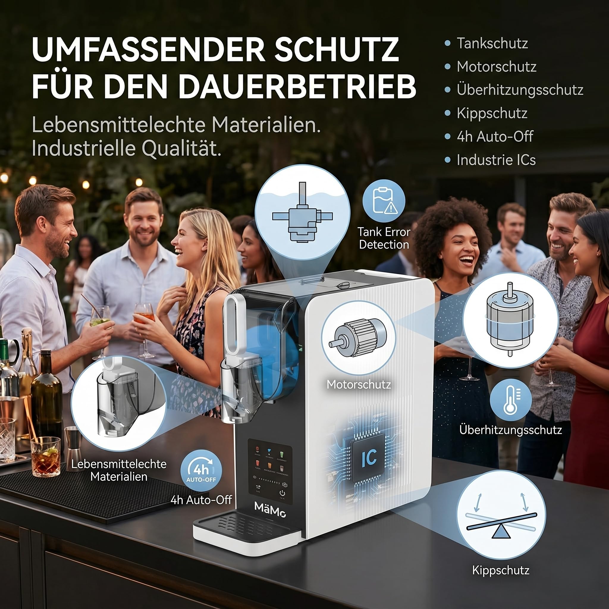 6-in-1 Slush Maschine für Zuhause - 2L Frozen Drink Maker mit Touchscreen & Turbo-Kühlung - Slushie Maker ohne Eis mit Rezeptur-Erkennung & Selbstreinigung für Cocktails & Smoothies