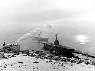 Home Comforts The U.S. Navy Aircraft Carrier USS Lake Champlain (CVS-39) at Naval Air Station Quonset Point, Rhode Vivid Imagery Laminated Poster Print-20 Inch by 30 Inch Laminated Poster