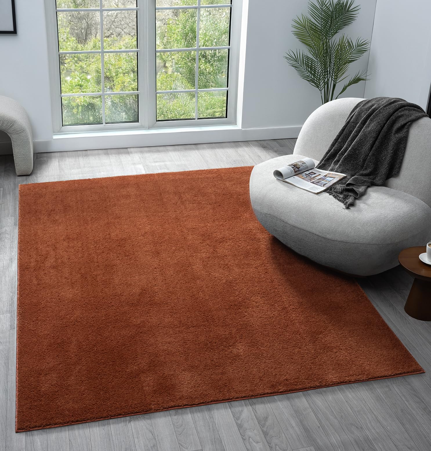Rugs by Desire Comfy Washable Modern Living Room Rug Polyester Plain Indoor Area Rug with Low Pile - Image 4