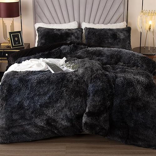 Miniatura 16 de EMME Juego de funda de edredón mullido de color azul de lujo, tamaño individual, juego de funda de edredón mullido de 2 piezas de fundas de edredón