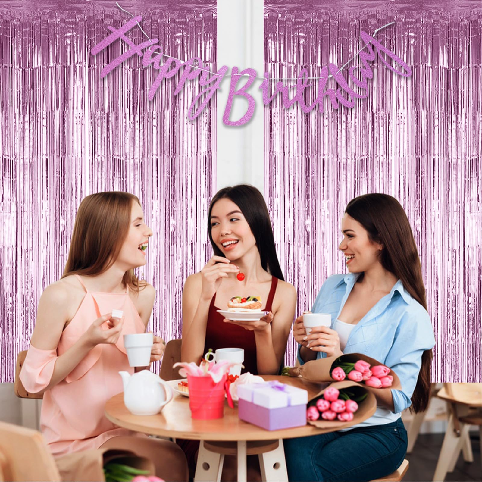 Striscione &*;*&*; per * di compleanno, con decorazioni glitterate e * con * rosa