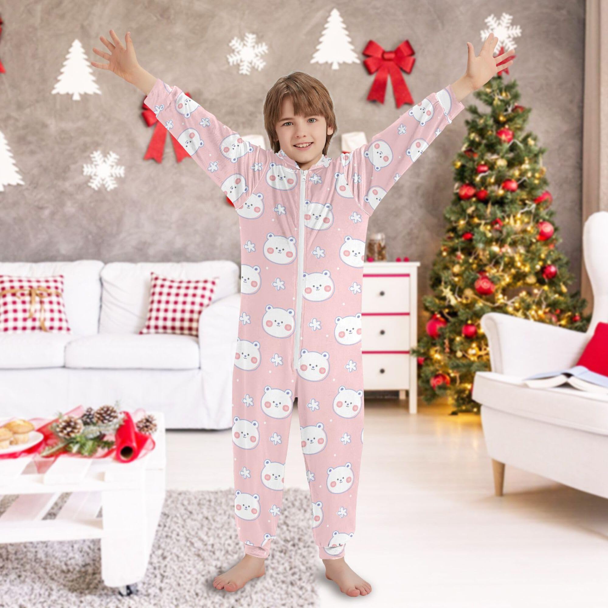 Pigiama intero in flanella con cappuccio e cerniera, tuta coordinata per bambini, simpatica birra, morbida e calda, abbigliamento sportivo per la casa, 5-6T