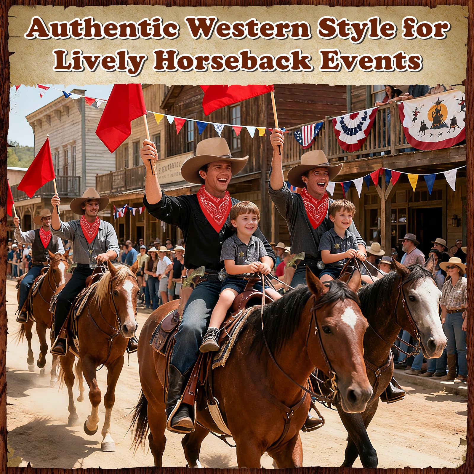 FICOFISE Cowboy Costume Gift Set: 10 Pcs Western Accessories for Adults The Perfect Wild West Fancy Dress for Christmas New Year Party - Image 4
