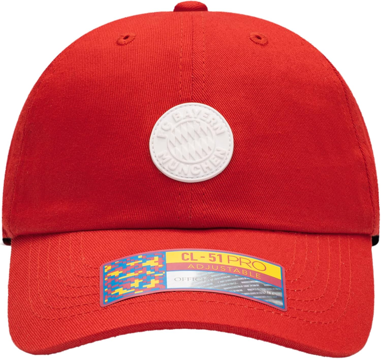 Fan Ink Bayern Munich 'Casuals' Adjustable Classic Style Soccer Hat/Cap Red