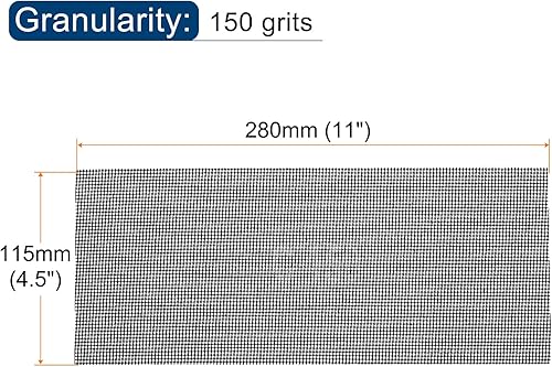 Miniatura 2 de uxcell 10 hojas de lija de malla de 150 granos de 4-12 pulgadas x 11 pulgadas, almohadilla de papel de lija de malla para reparación de paredes de