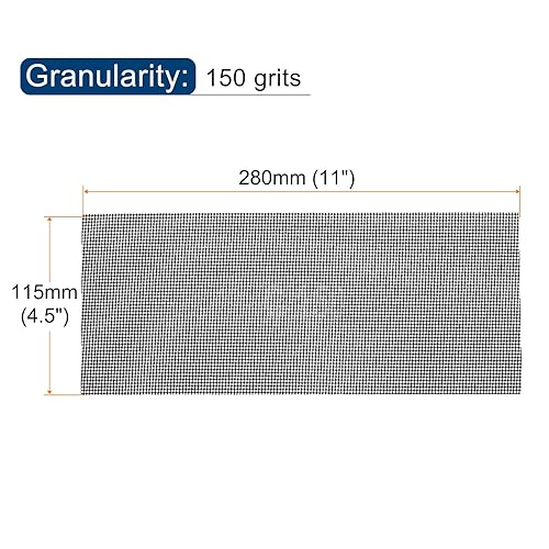 Miniatura 2 de uxcell 10 hojas de lija de malla de 150 granos de 4-12 pulgadas x 11 pulgadas, almohadilla de papel de lija de malla para reparación de paredes de