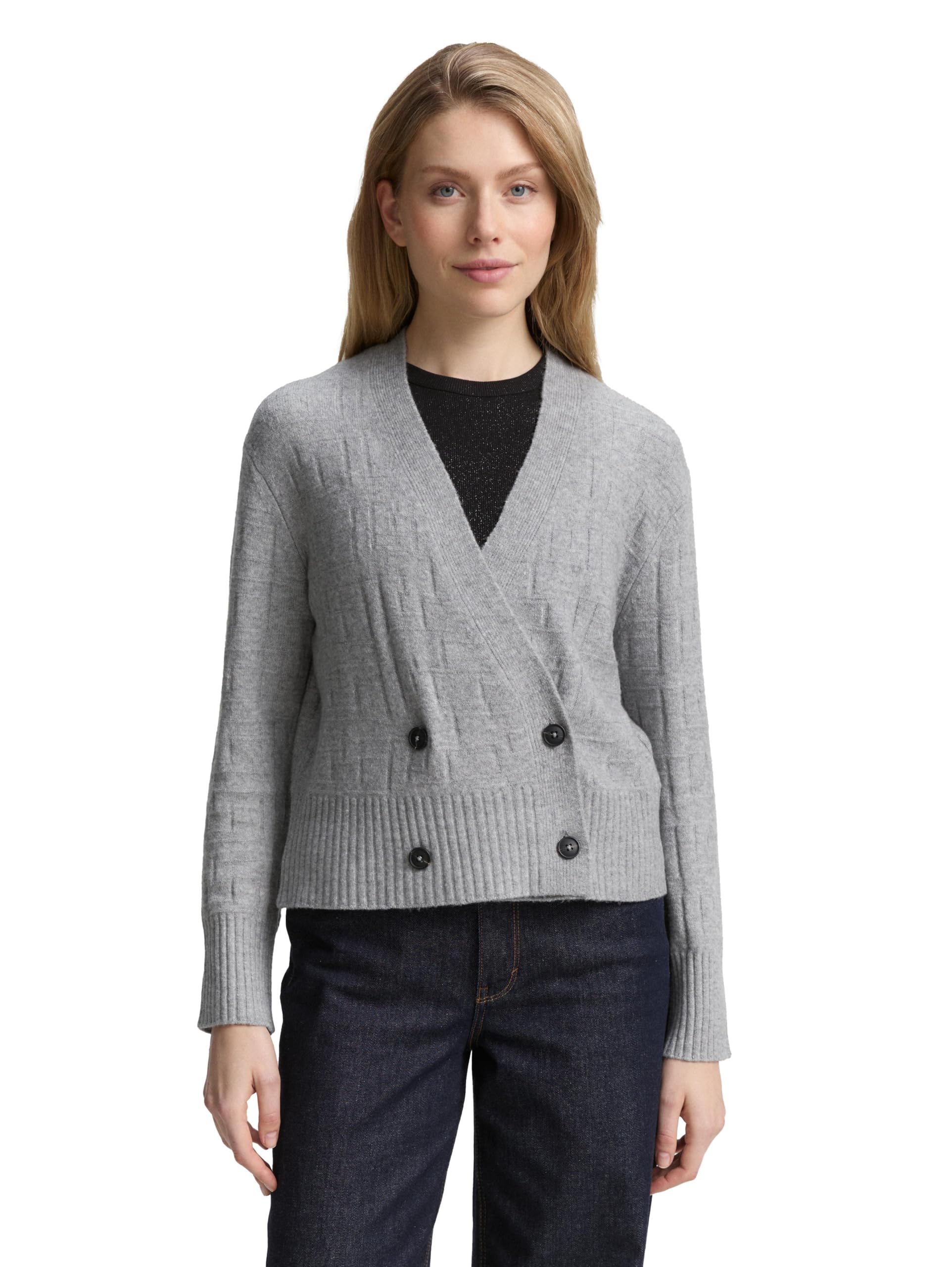 TOM TAILOR Damen Cardigan in Wickel-Optik