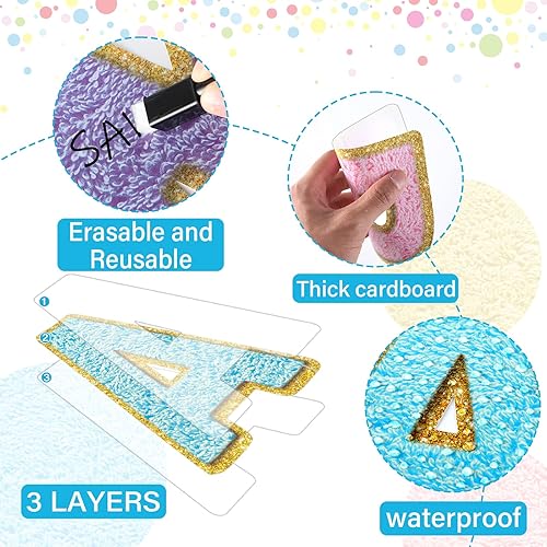 Vista 18 de Juego de 150 letras grandes de 6 pulgadas y puntuación, colorido alfabeto recortado para el aula para exhibir tablón de anuncios, escuela en casa