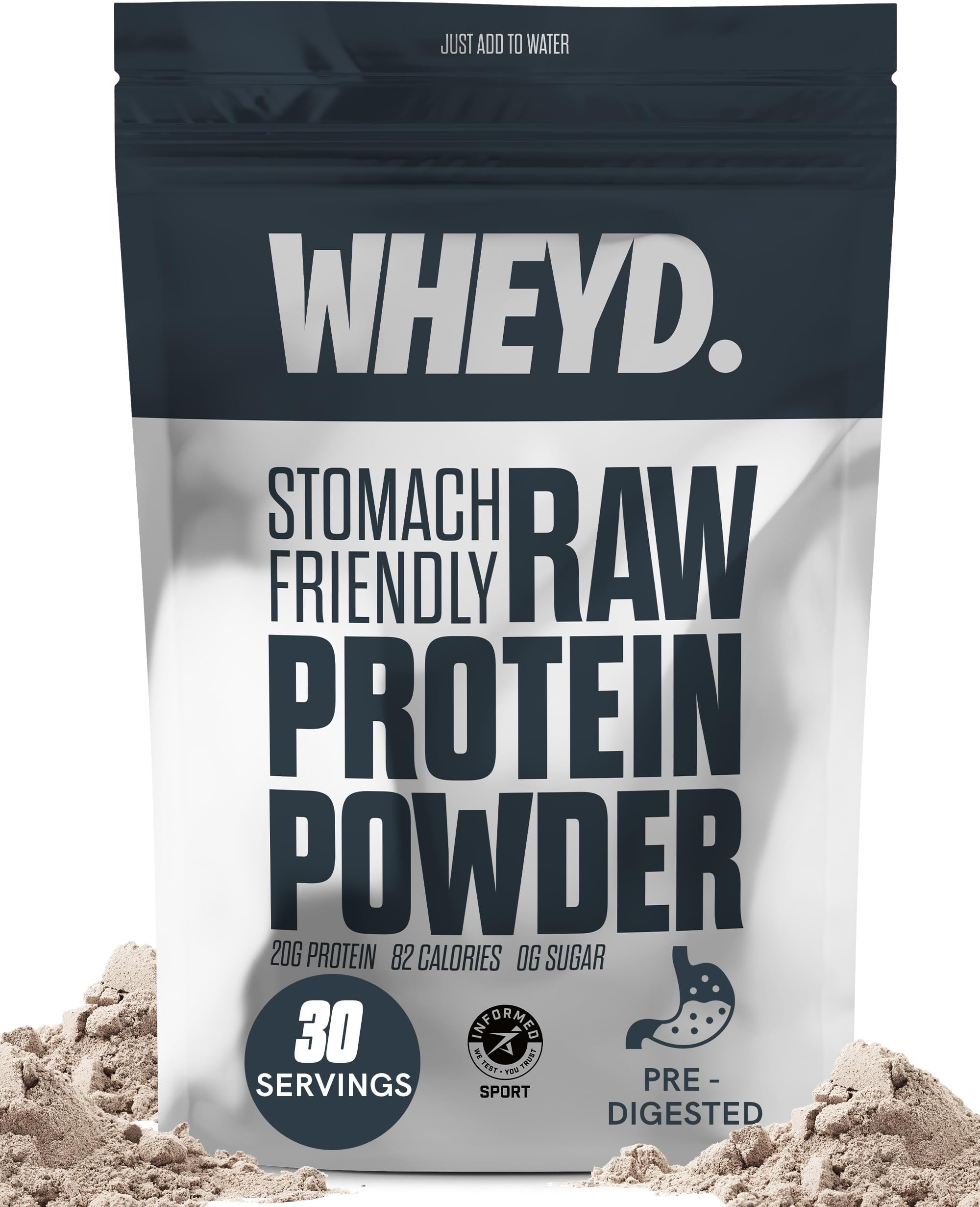 WHEYD Hydrolysed Whey Protein Isolate - Grass-Fed, Low Calorie Whey Protein Powder - Made from Premium Irish Dairy, Low Lactose, No Digestive Issues - 720g, 30 x 24g Servings, Unflavoured