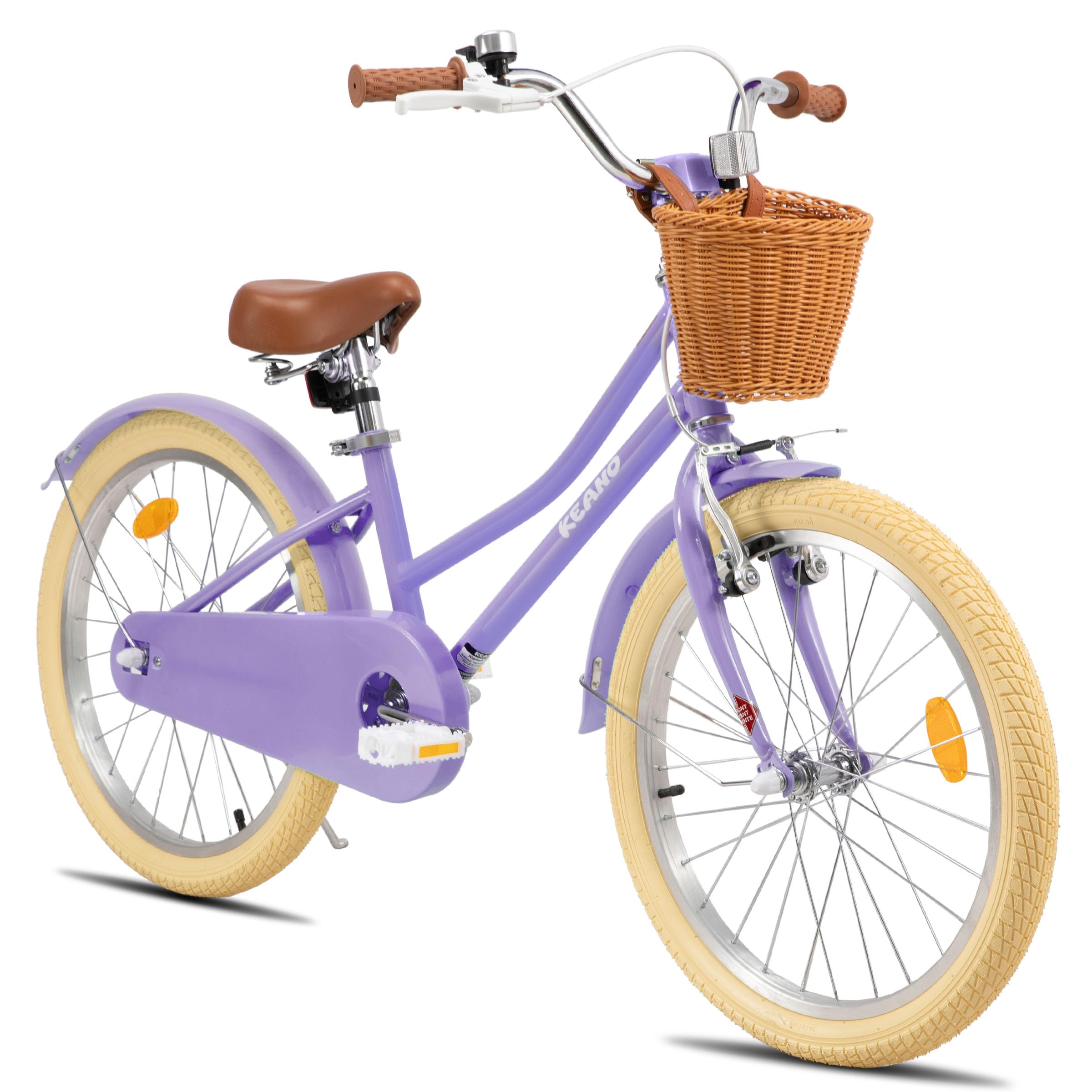 KEANO Marigold: Bicicleta de 12/16/20 Pulgadas para niñas de 2 a 9 años, Bicicleta de 12/16 Pulgadas con ruedines y Cesta