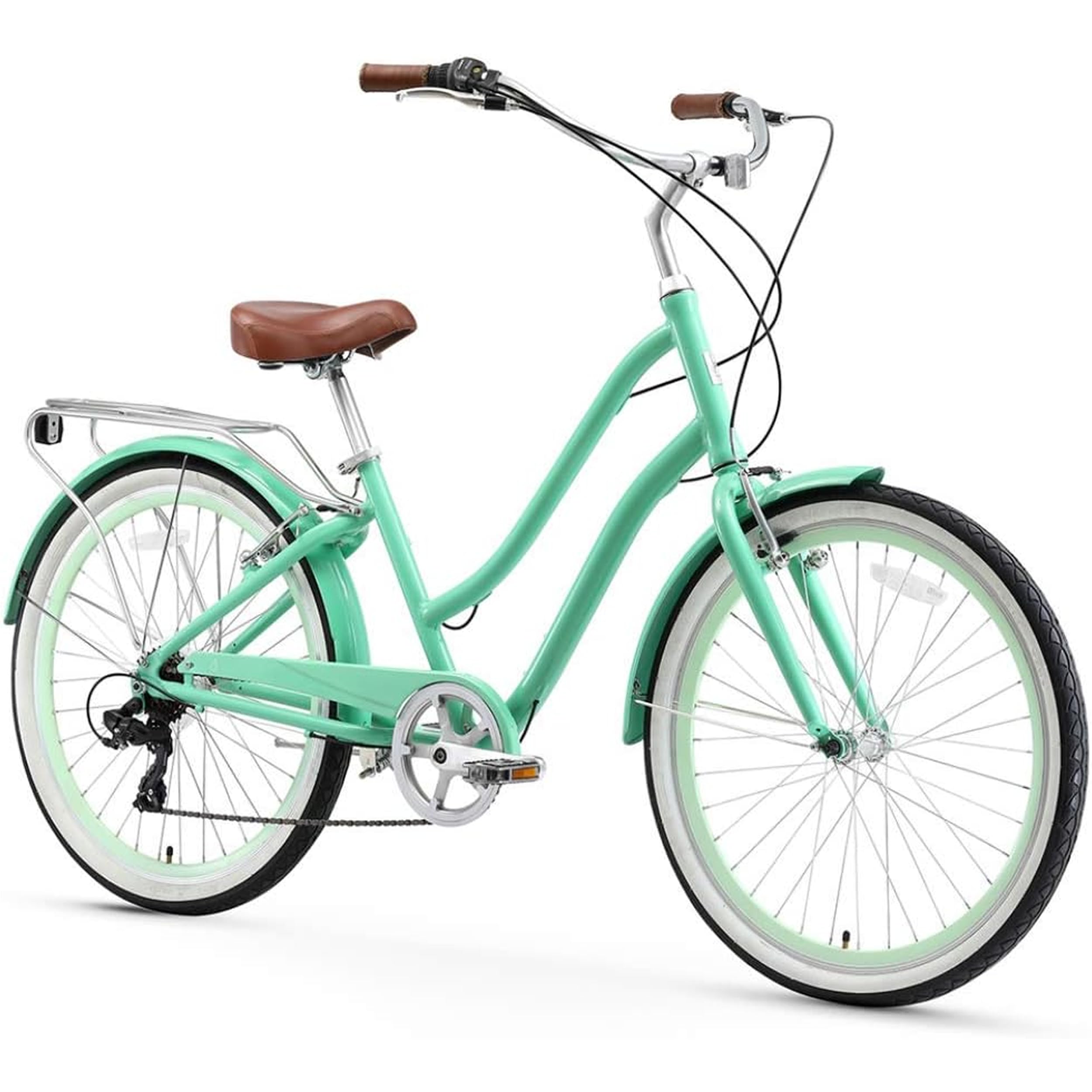 sixthreezero EVRYjourney Women's Beach Cruiser Bike, Step-Through Touring Hybrid Bicycle