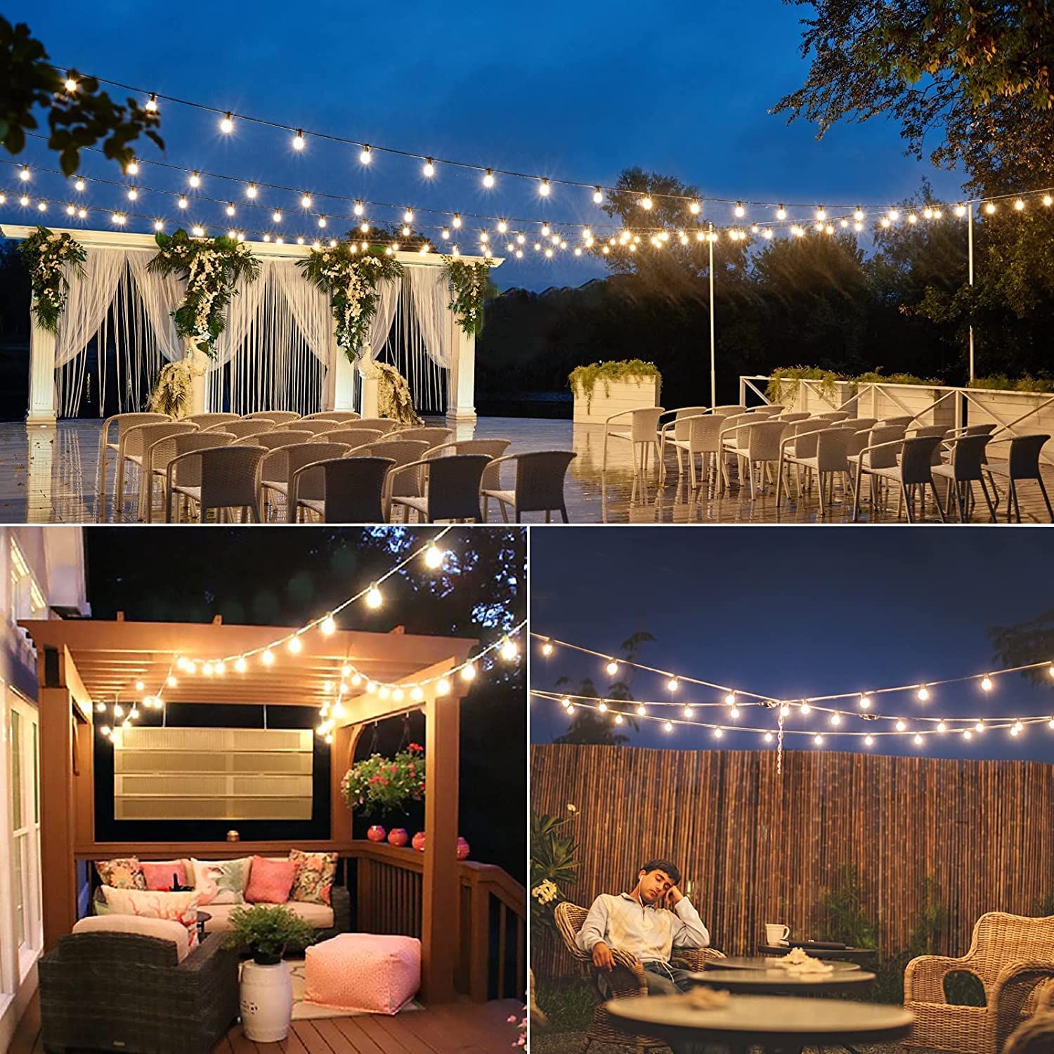 BRIMAX 25 LED Bombillas LED de exterior E12, 2200K Blanco cálido, AC220-240V, Bombilla de bajo consumo 1W G40, IP44 impermeable Para guirnalda exterior, Vidrio carcasas, Lámparas de recambio