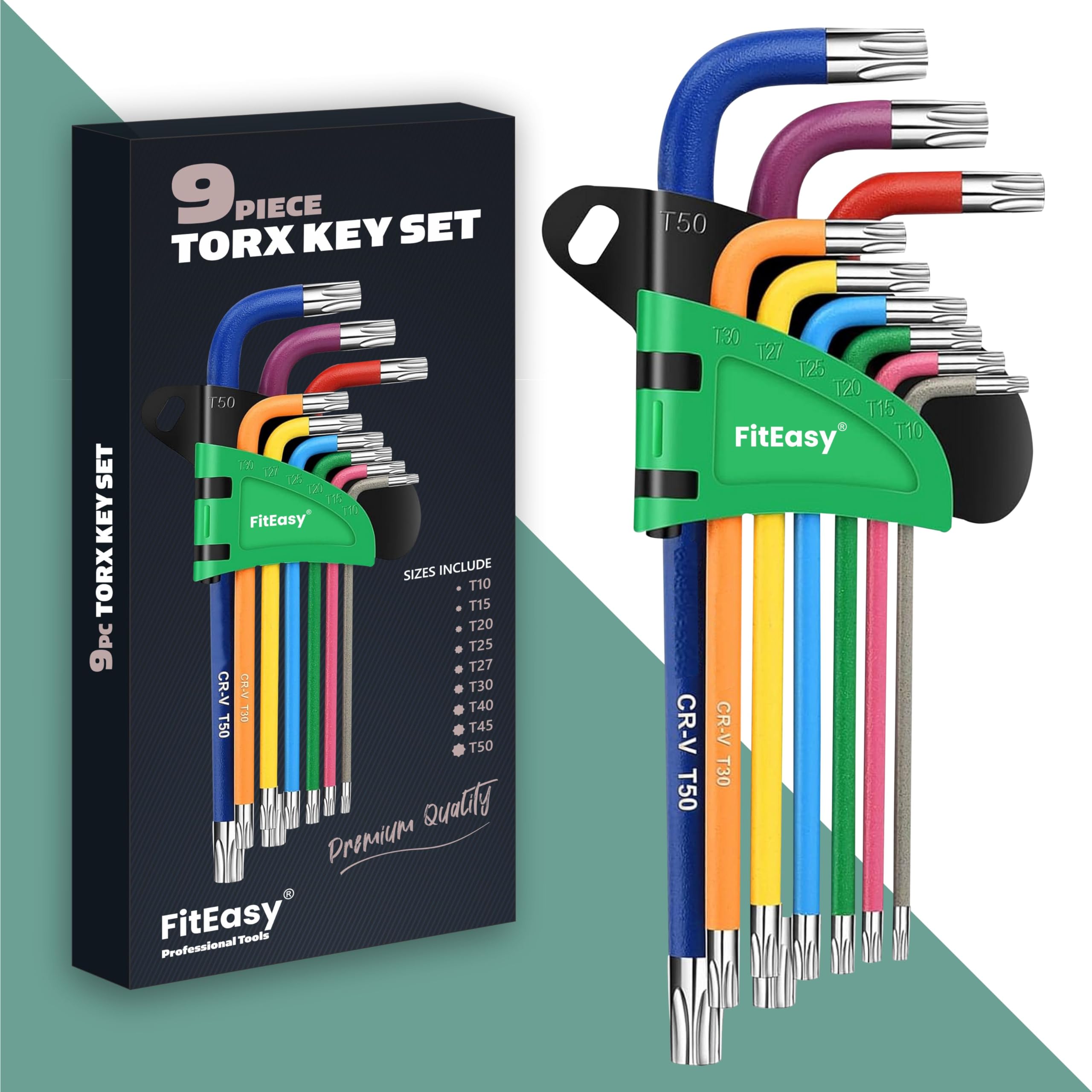 Set Chiavi A Brugola Torx 9 Pezzi - Da T10 A T50, In CR-V, Con Portachiavi - Foto 9