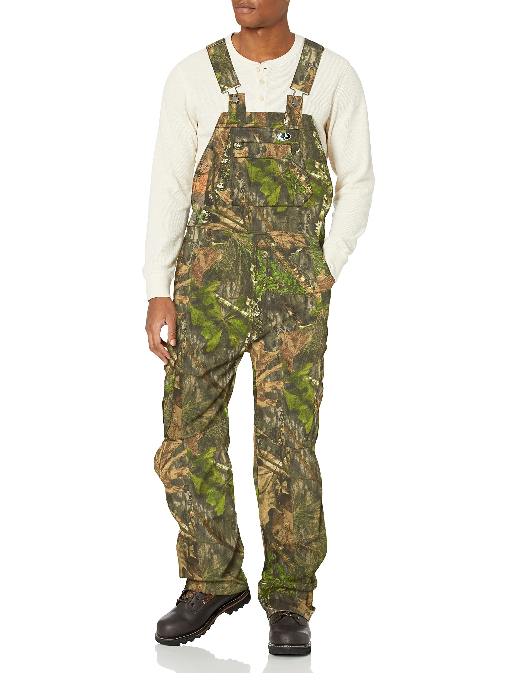 Mossy OakCotton Mill 2.0 Camo Hunting Bibs, Uninsulated Camo Overalls for Men
