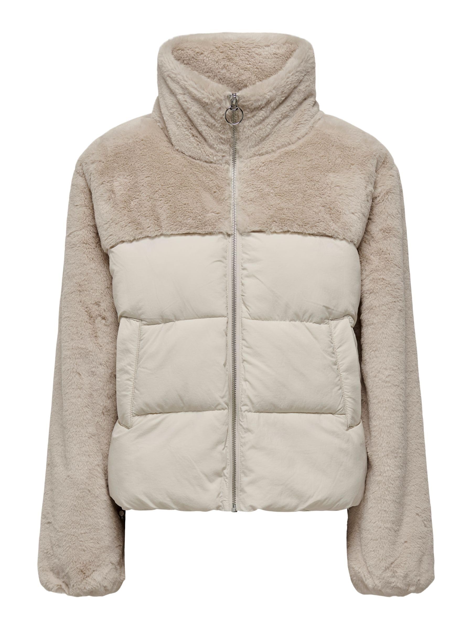 ONLWANJA Steppjacke Jacke mit Plüschdetails und hohem Kragen