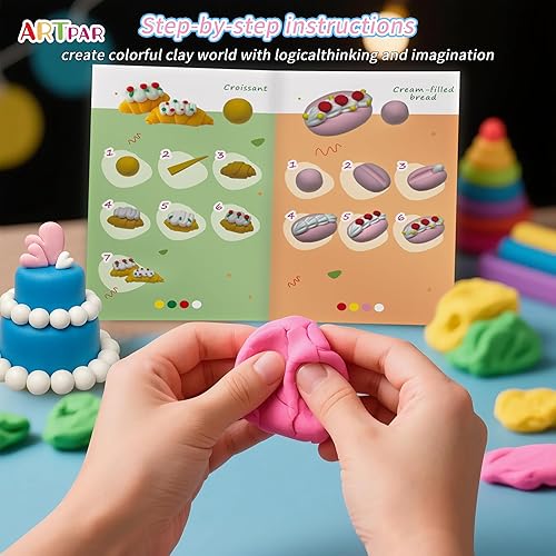 Miniatura 5 de Arcilla seca al aire para niños, kit de arcilla para modelar, juego de escultura mágica, ultraligero y suave, seguro y no pegajoso, 12 cajas de