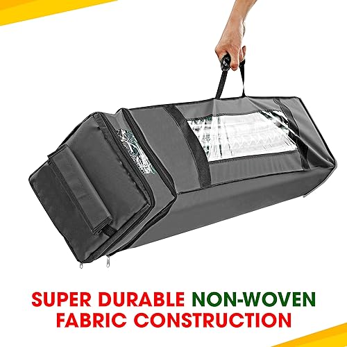 Miniatura 3 de ProPik Bolsa de almacenamiento de papel de regalo con bolsillo y asas, incluye lazo para colgar, material resistente con ventana transparente de 47