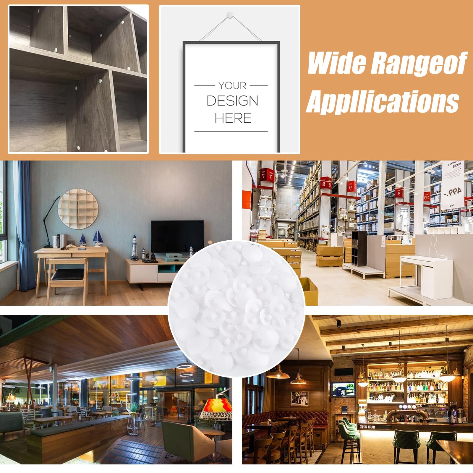 50 Copriviti In Plastica Bianchi - Per Viti A Croce - Diametro 12mm - Decorazione E Protezione - Foto 9