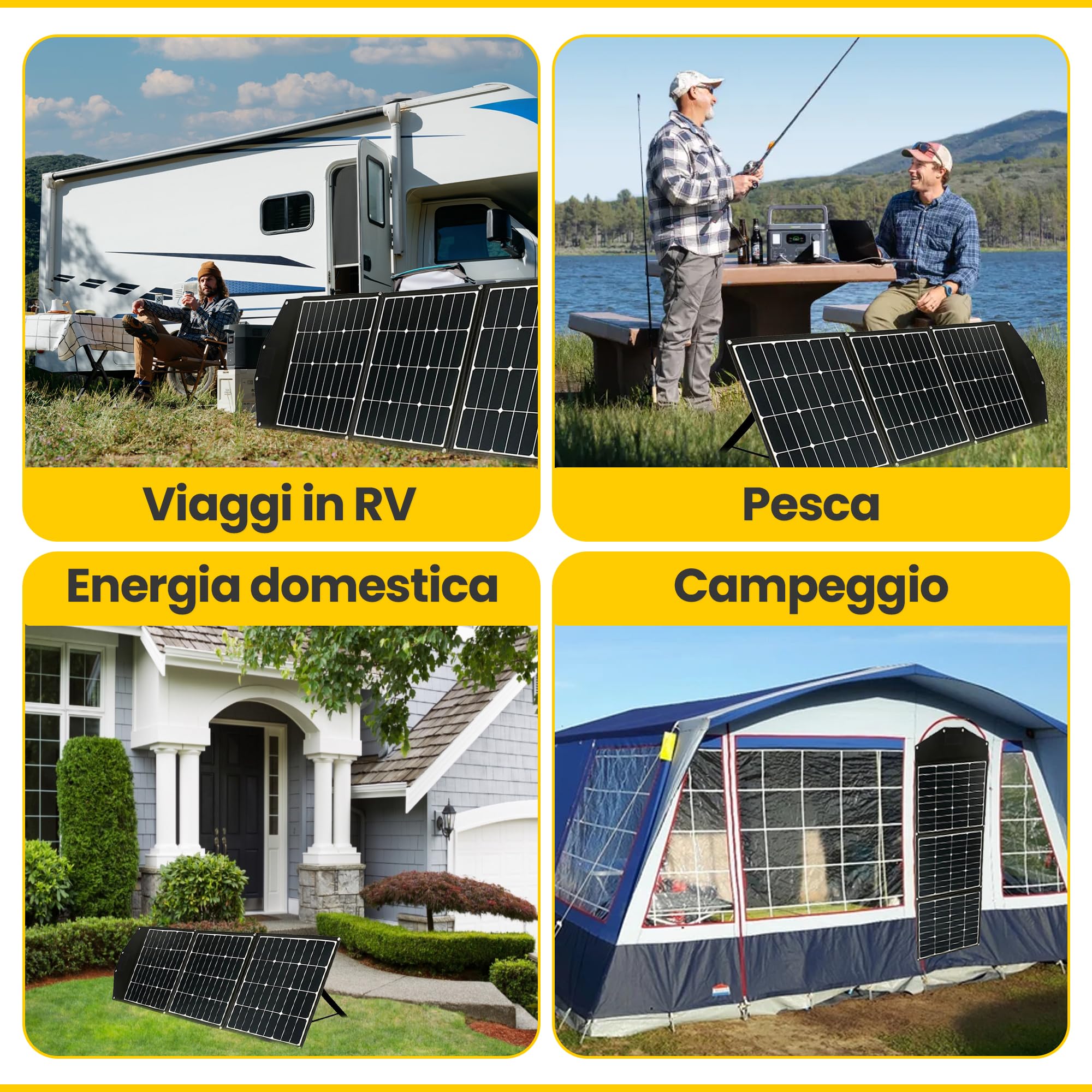 Offgridtec FSP-2 135W pannello solare pieghevole con celle solari ad alta efficienza senza regolatore di carica con pratico manico per il trasporto e spazio per cavi.campeggio viaggio barca, caravan