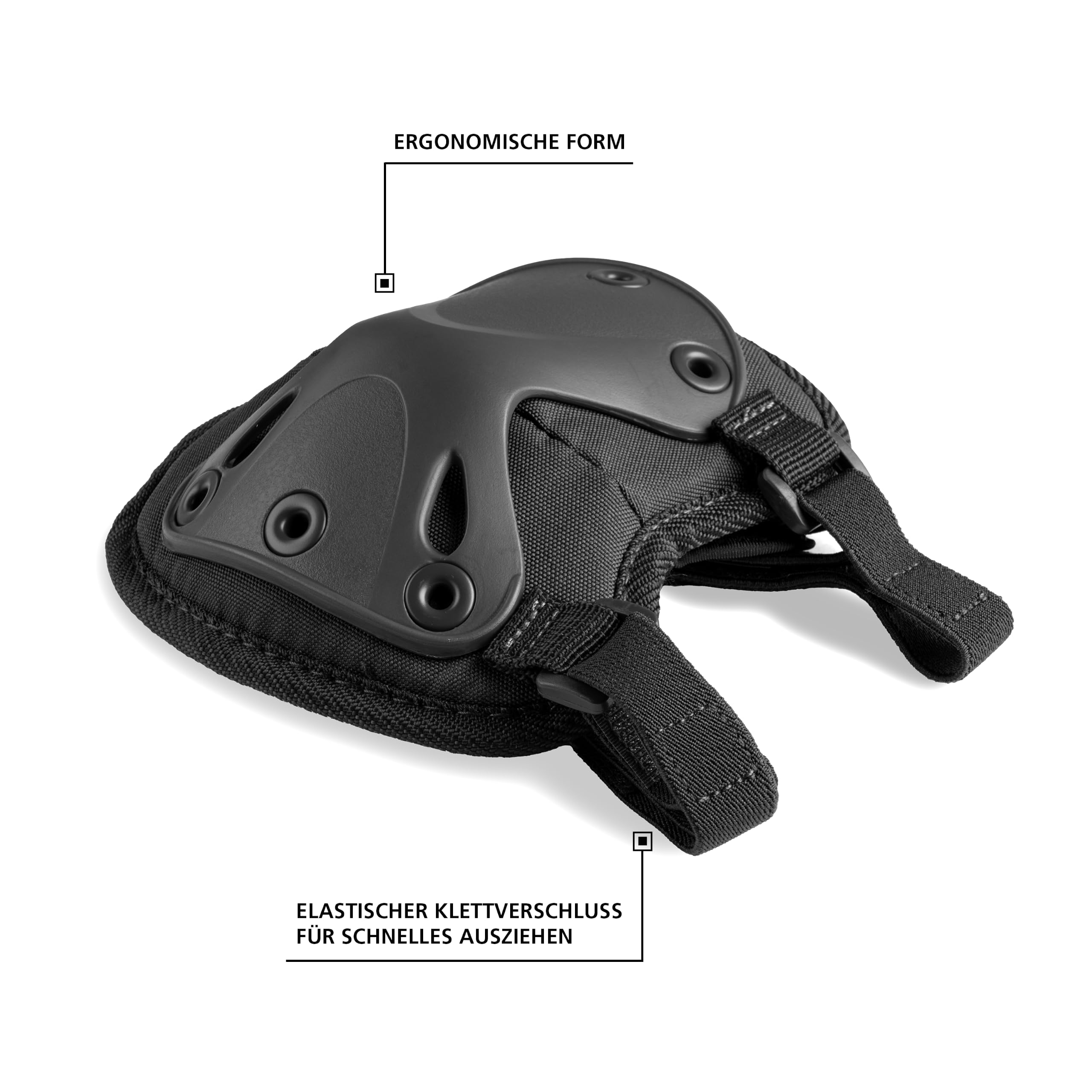 Mil-Tec Unisex - Gomitiere per Adulti 16232302 Nero, Taglia Unica