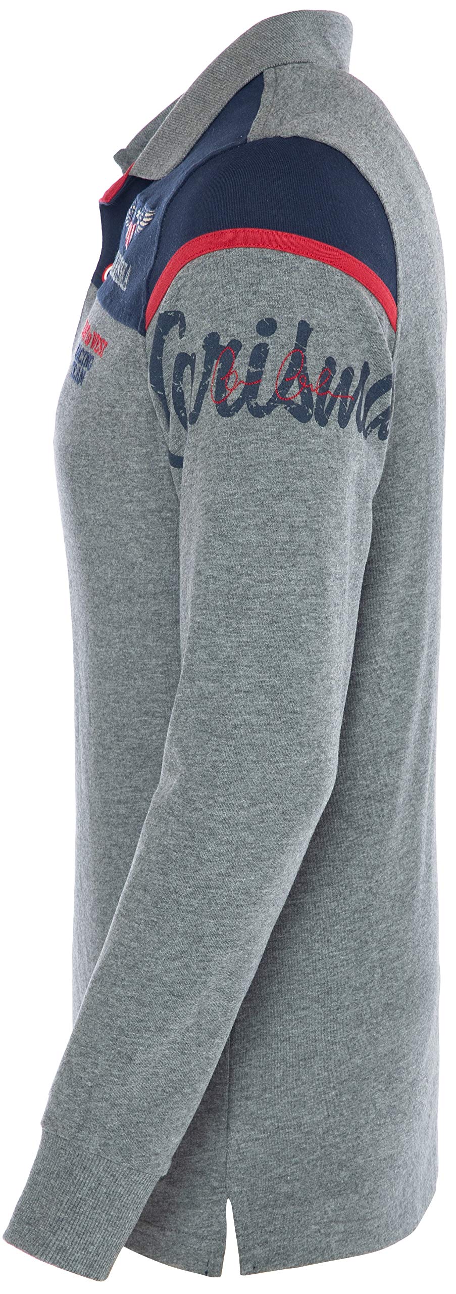 CARISMA Camiseta de manga larga informal para hombre, de corte regular con bordado de alta calidad, 3432 gris M