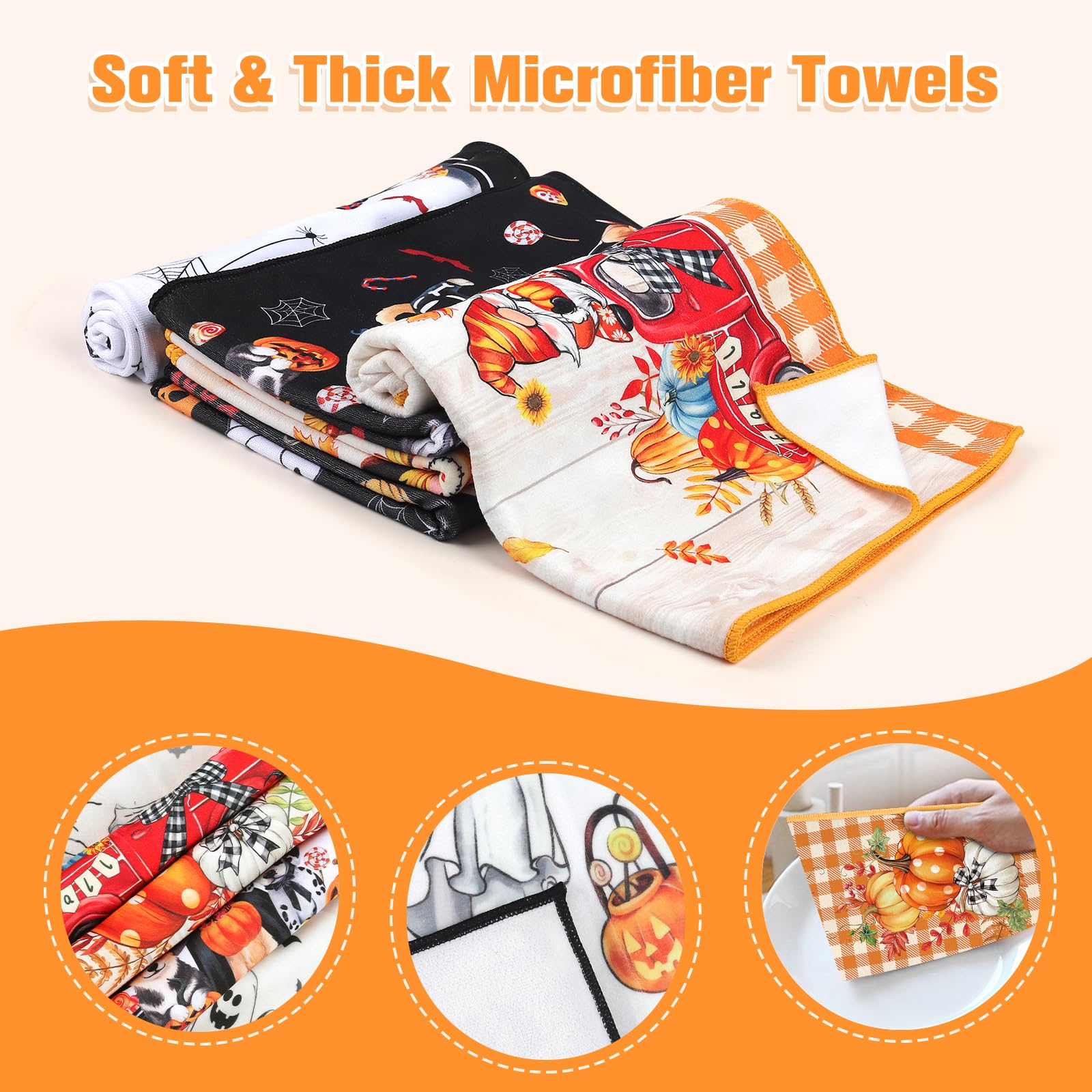 Arquiel Torchons de Cuisine Lot de 4, Épouvantail Citrouille d'automne Essuie Main Absorbante 100% Coton Torchon Vaisselle Saisonnier Cadeaux pour Crémaillère Décoratif 48 cm x 70 cm Arquiel Torchons de Cuisine Lot de 4, Épouvantail Citrouille d'automne Essuie Main Absorbante 100% Coton Torchon Vaisselle Saisonnier Cadeaux pour Crémaillère Décoratif 48 cm x 70 cm
