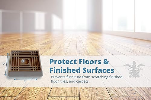 Miniatura 2 de Teal Turtle Paquete de 4 almohadillas antideslizantes para suelos de madera, alfombras, vinilo y azulejos, protectores de suelo para muebles y