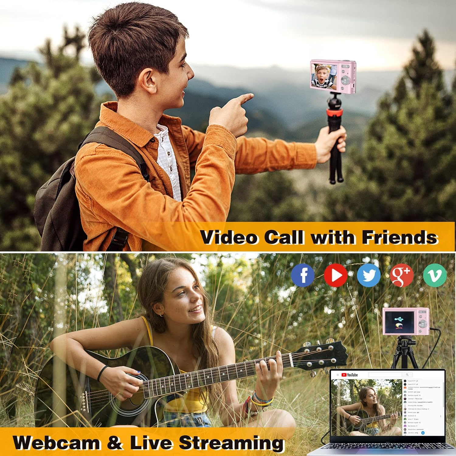 Camera being used for video calls and live streaming on social media platforms