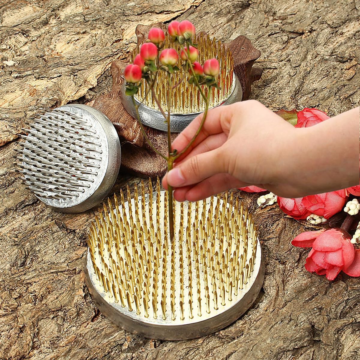 6PCS Flower Frog Holder, Round Flower Arrangement Kenzan,Japanese Pin Frogs for Flowers Fixation and Decoration,Valentine's Day GiftHDRELEODY （0.9 Inch, 1.4 Inch, 2.4 Inch)