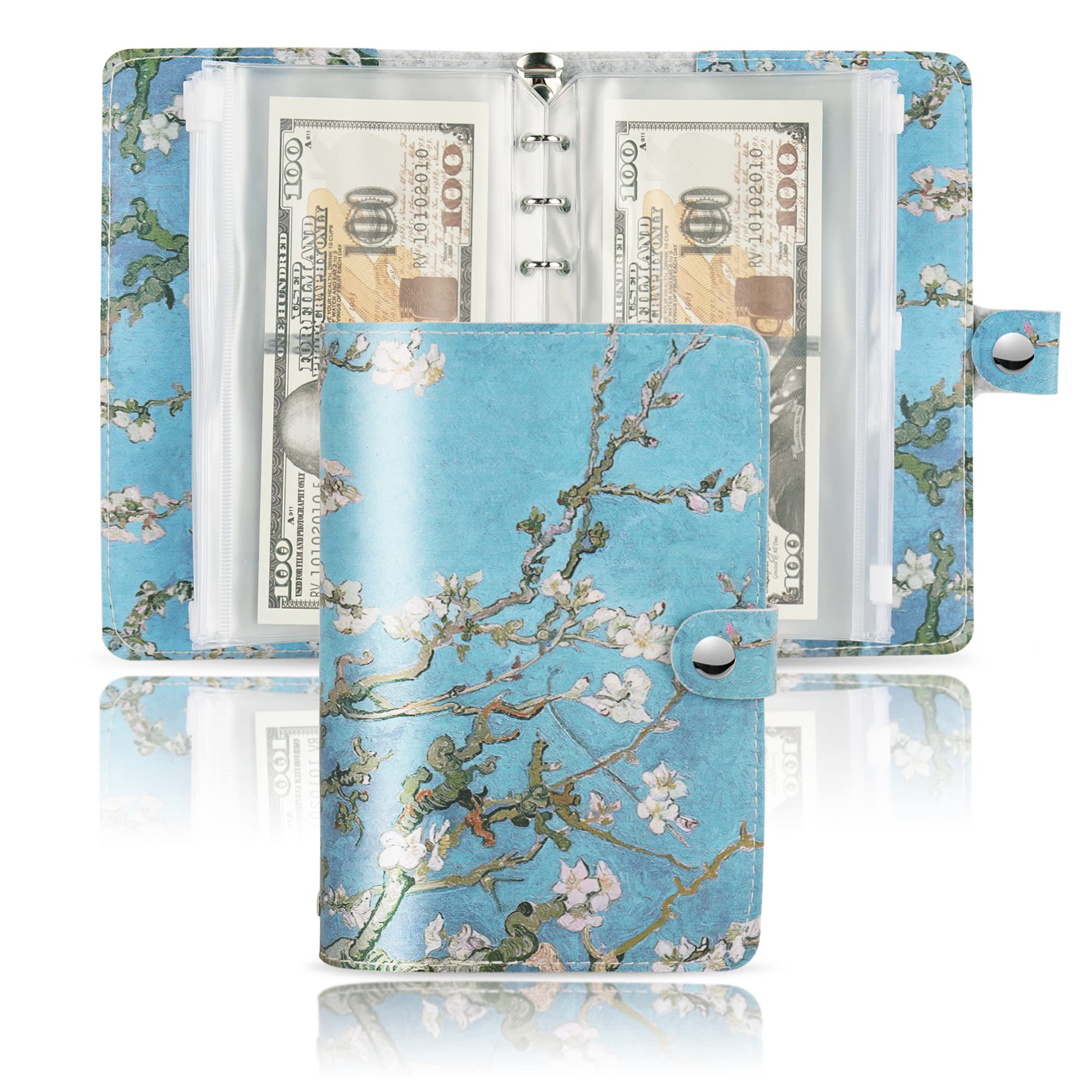 LIZIMANDU Cash Envelopes for Budgeting,Budget Binder with 12Pcs Budget Planner with Cash Envelopes,Money Organizer for Cash,PU Leather A6 Binder for