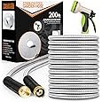 200 ft Garden Hose -Metal Water Hoses with Nozzle &10 Function Sprayer,Flexible, Heavy Duty,No Kink& Tangle, Lightweight, 304 Stainless Steel Watering Car Washing hoses Pipe for Outdoor,Yard,Gardening