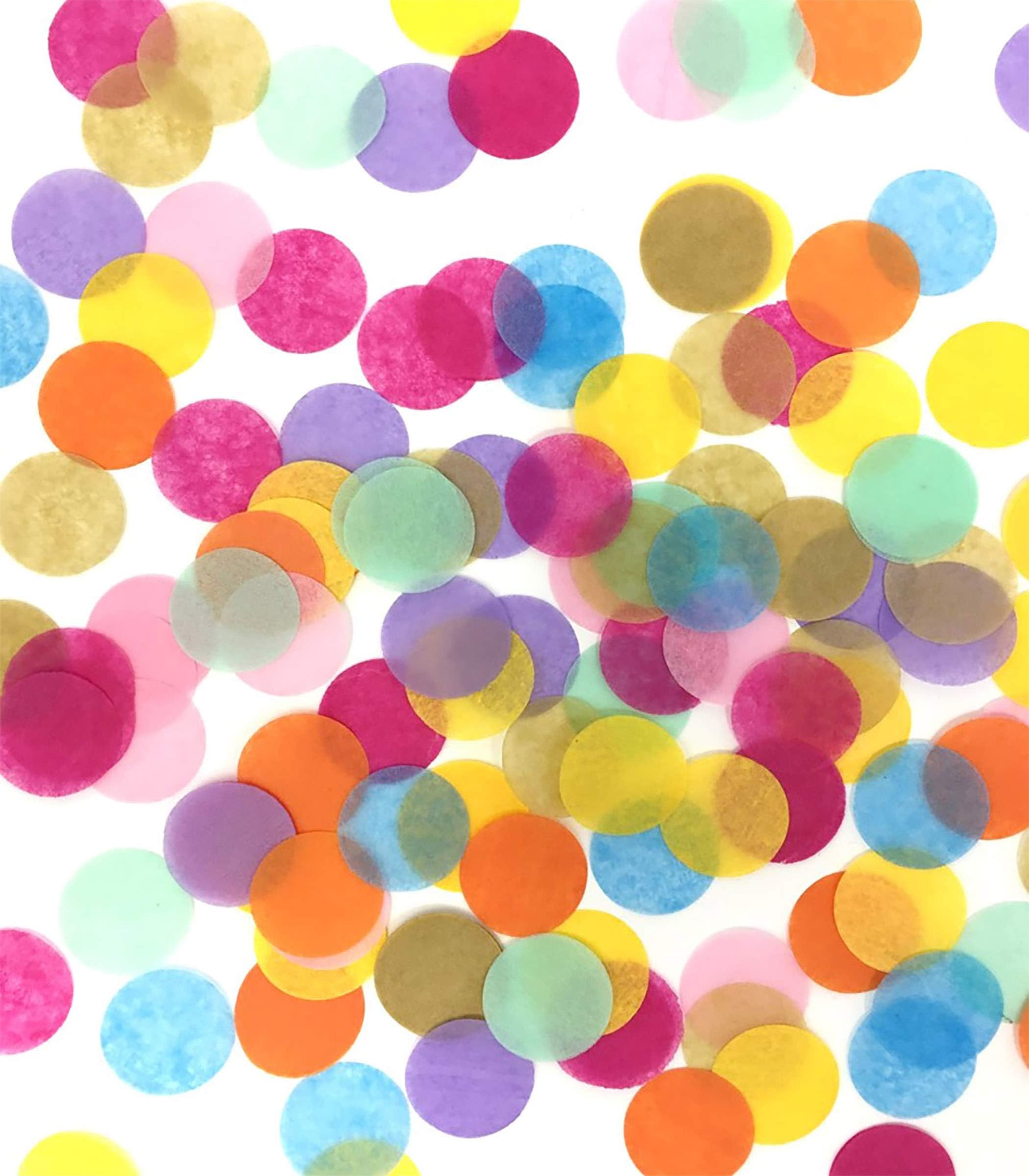 TECCA Colorful Confetti 1-Inch Multi-color Tissue Paper Circles for Weddings, Birthdays, Anniversary, Arts and Crafts