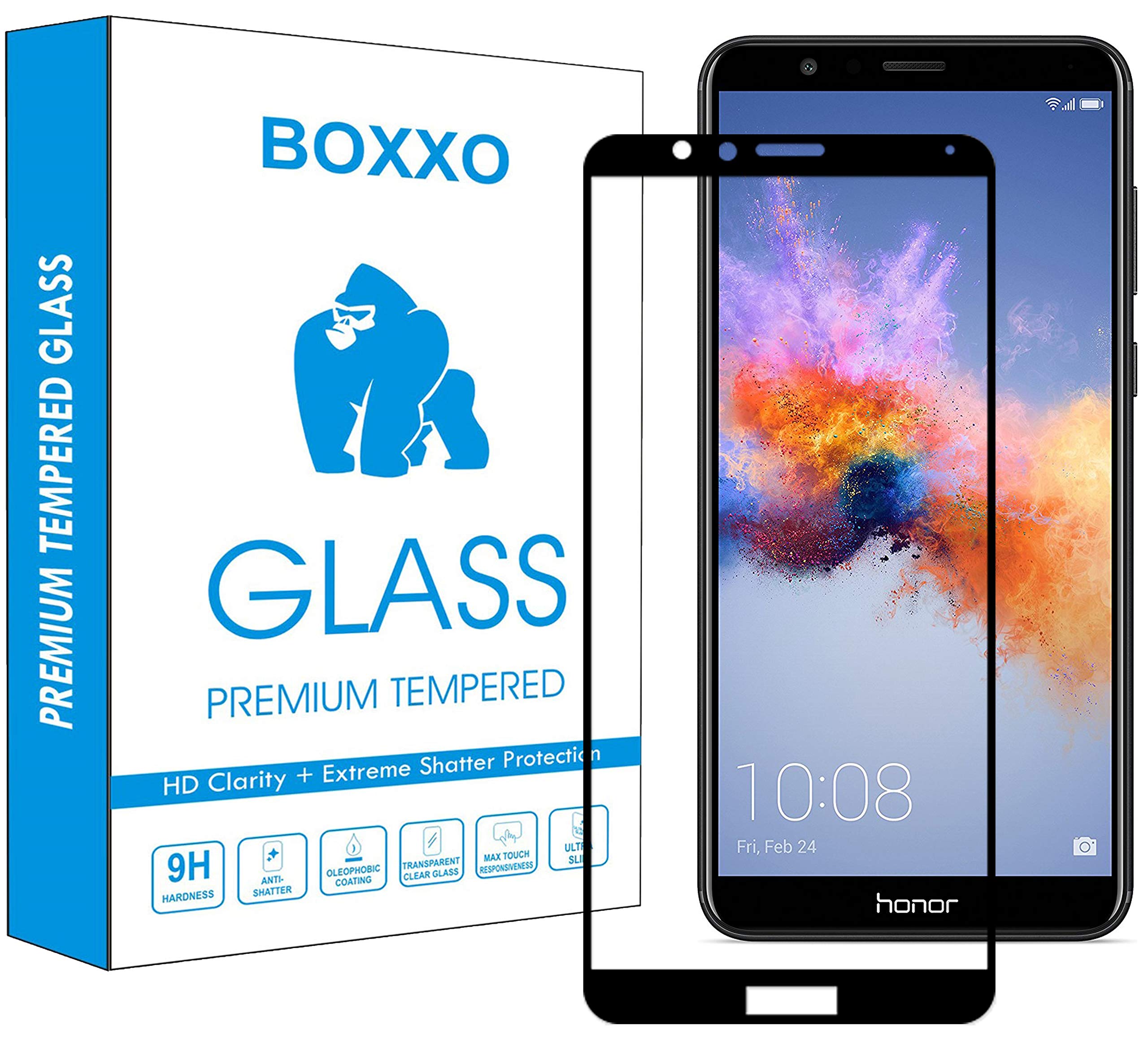 BOXXO Screen Protector for Honor 7X [Tempered Glass Guard with Edge to Edge Protection] [Gorilla] [Full Coverage] Easy Installation [Anti FingerPrint] - Black (B07WTWJDFK) Amazon Price History, Amazon Price Tracker