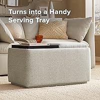 Vista 5 de mopio Levi - Banco de almacenamiento con bandeja reversible, mesa de café de almacenamiento moderna, banco de dormitorio, otomana de mesa de café