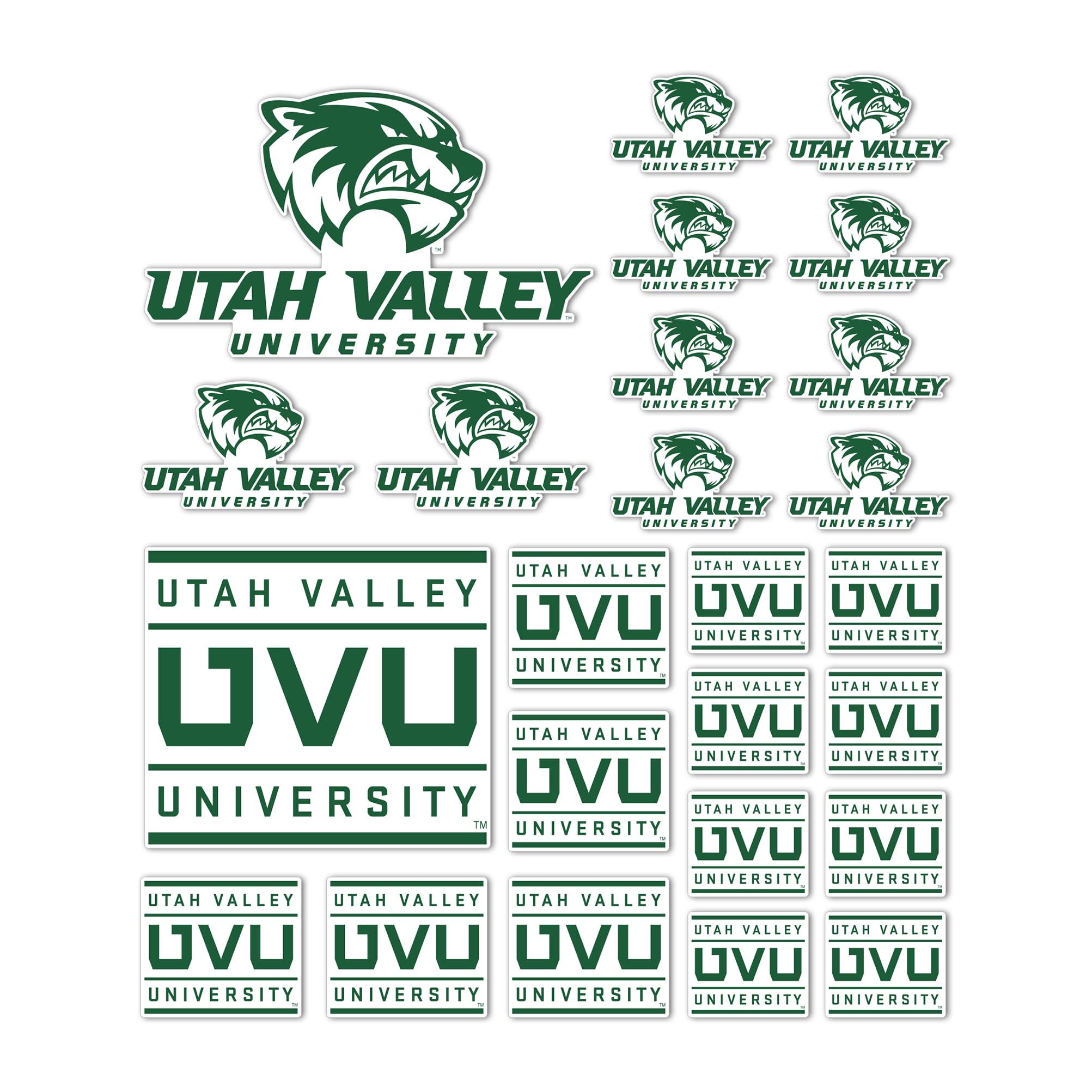 Sticker Utah Valley University en vinyle rigide pour auto et PC