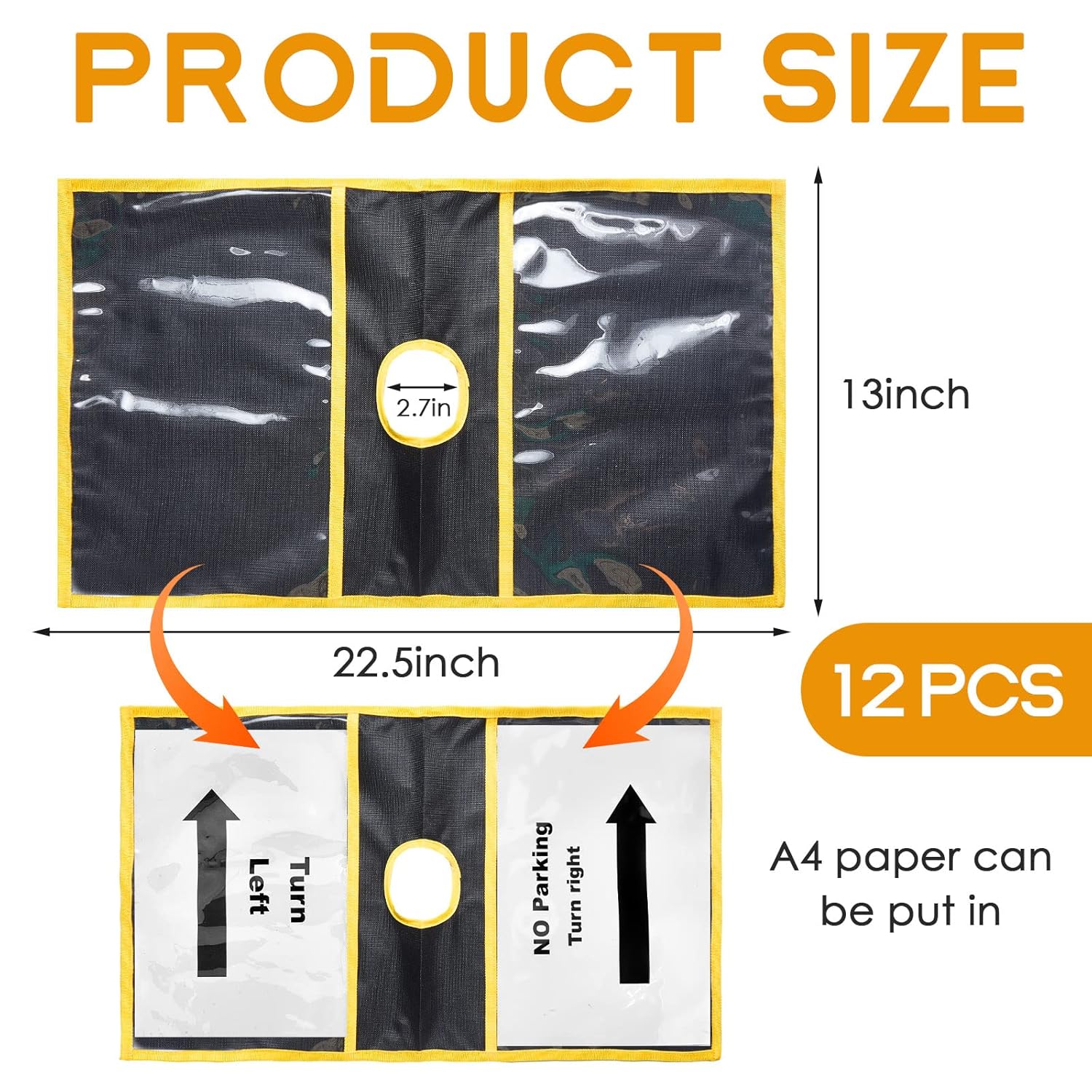 Xuhal 12 Pcs Traffic Cone Sleeve for Caution Safety Black Signs Message Sleeve Traffic Cone Covers Sports Activity Warning Sign for Outdoor Driveway Road Signals