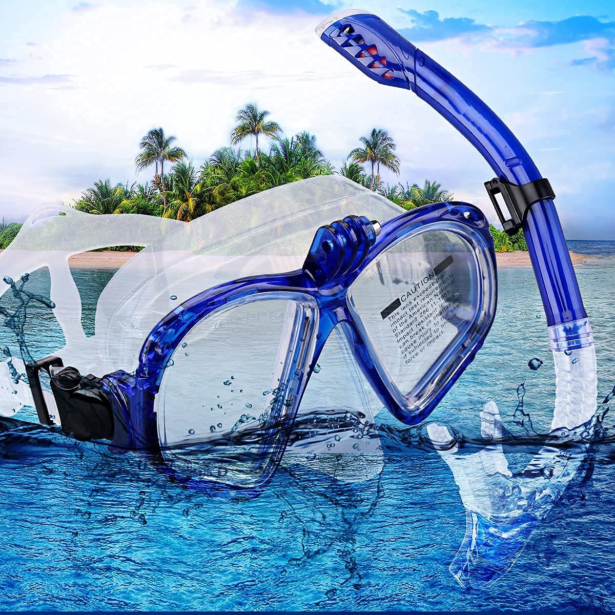 Zestaw do snorkelingu Premium Maska do nurkowania dla dorosłych Nurkowanie z rurką Gogle pływackie Maska Zestaw do snorkelingu na sucho z mocowaniem kamery