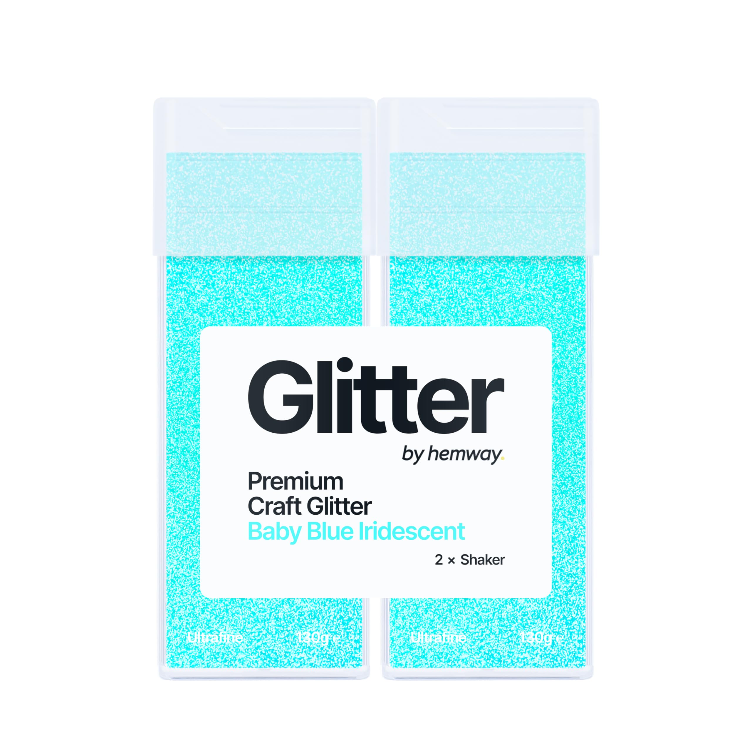 Hemway Glitter Shaker Baby Blue 130g x2 Pack Ultrafine, Craft Glitter Shakers for Resin & Epoxy Crafts