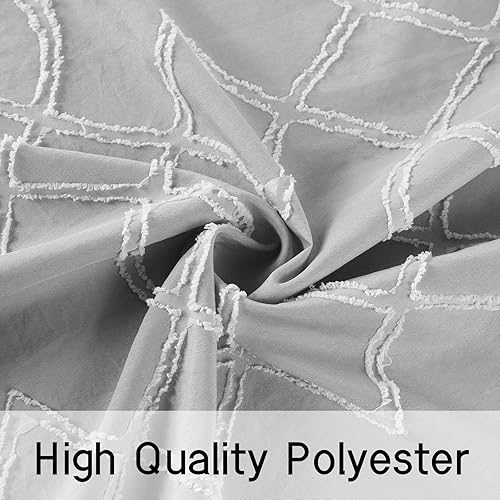 Miniatura 9 de Yimobra Juego de cortinas de ducha de tejido gofre con forro de tela a presión, tela pesada con 12 ganchos, impermeable y lavable, ventana superior