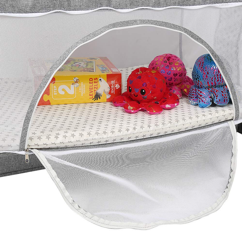 Cuna Cododo Móvil 3 en 1 Cuarto Bebé Completo con Colchón y Mosquitera Cododo Cama de bebé Altura Regulable Camas Infantiles para Niños de 1 a 36 Meses