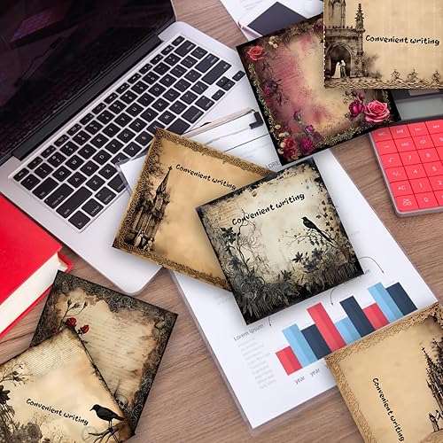 Miniatura 4 de 9 notas adhesivas de estilo gótico, autoadhesivas, estilo gótico, notas adhesivas de estilo gótico, notas adhesivas para escuela, oficina, hogar,